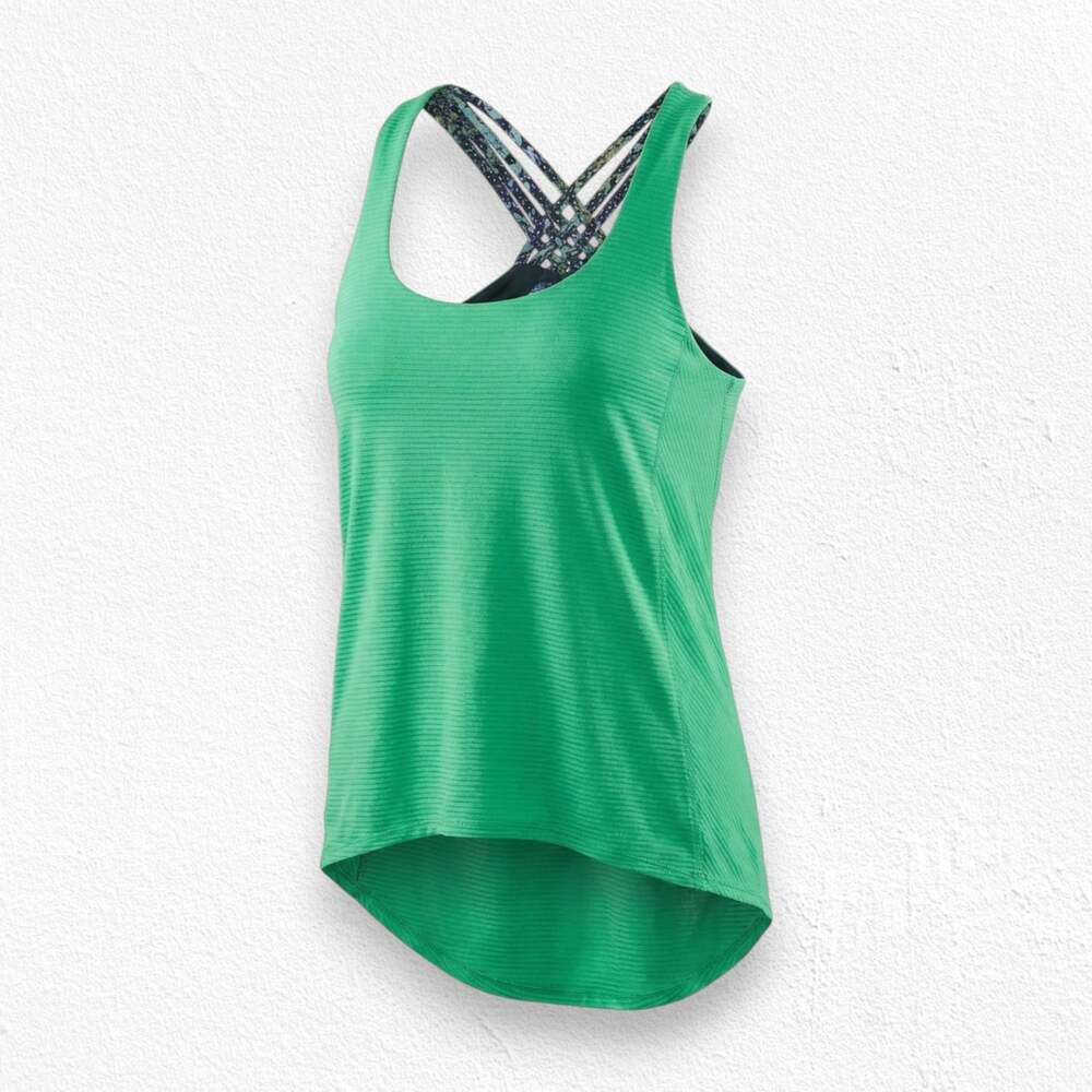 Lululemon Lime Green Wild Tank Green Strappy Open Back Active Tank Top Size 4